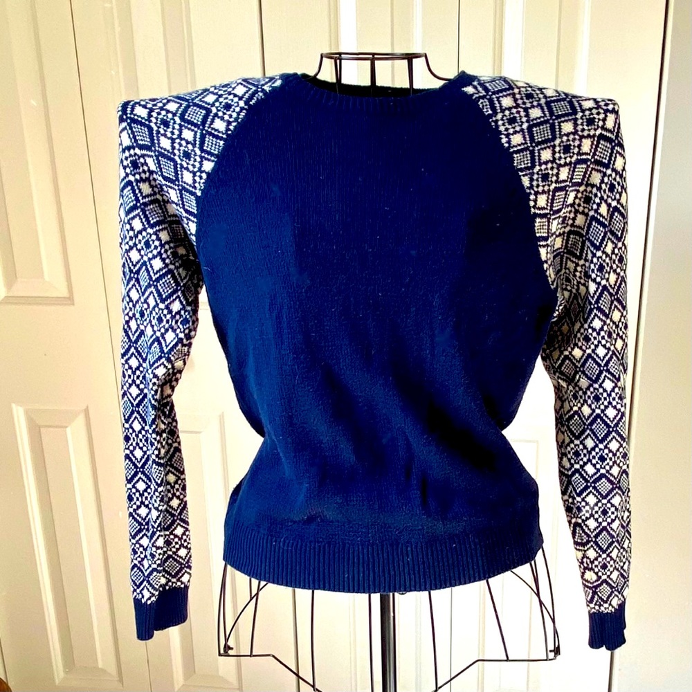 Womens Navy Raglan Sleeve Sweater